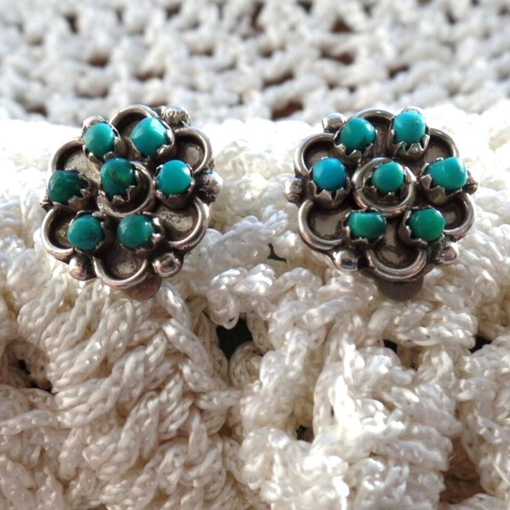 Turquoise Silver Clip-On Earrings